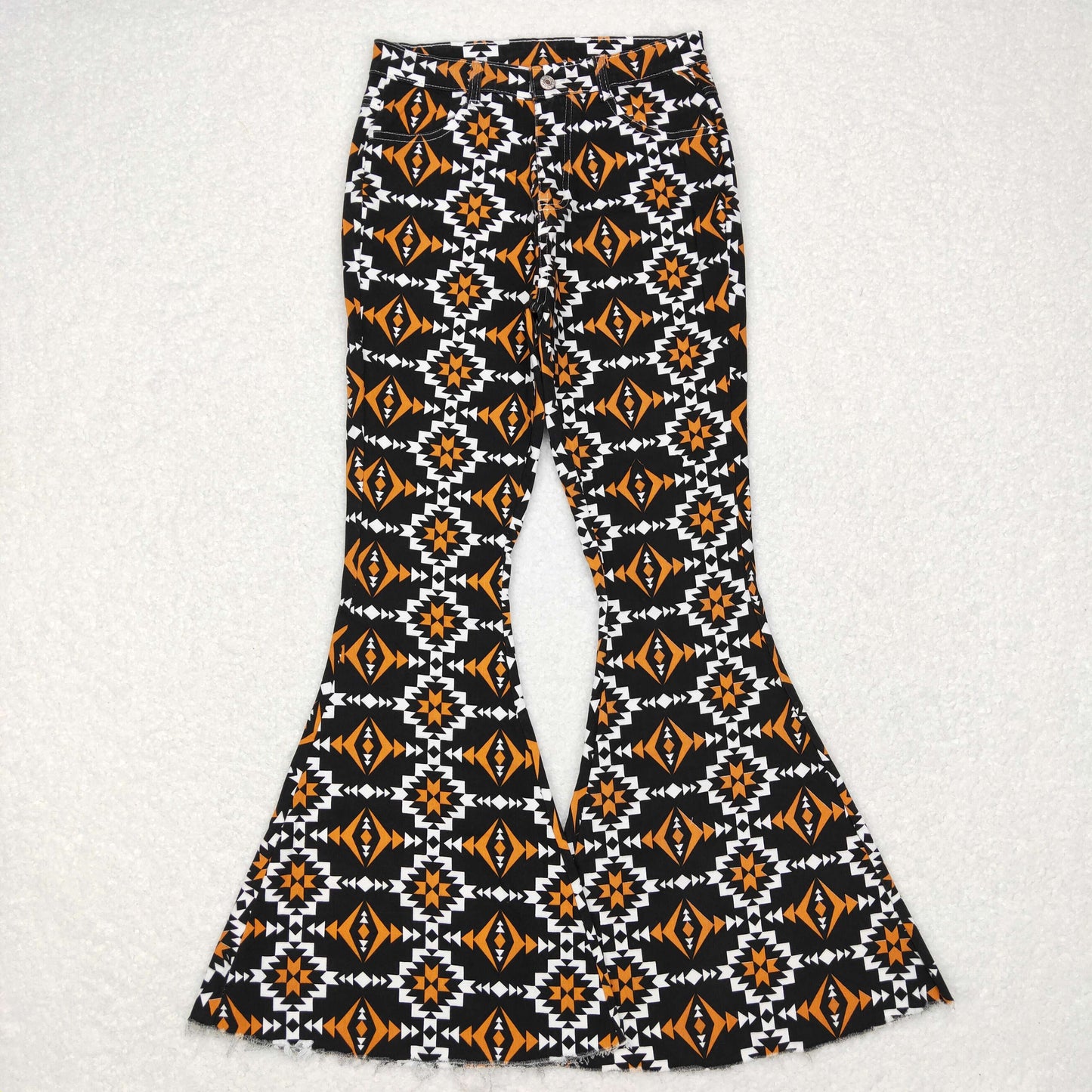 P0298 Adult Aztec Print Denim Bell Bottom Western Jeans