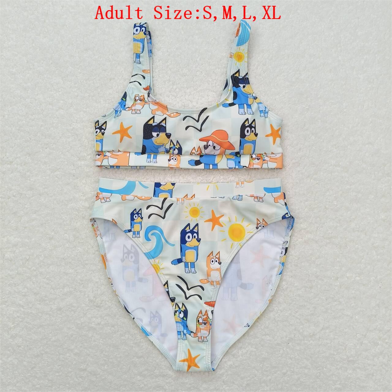 Cartoon Dog Sandbeach Print Family Matching Swimsuits