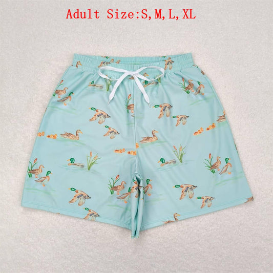 S0428 Adult Duck Print Man Swim Trunks