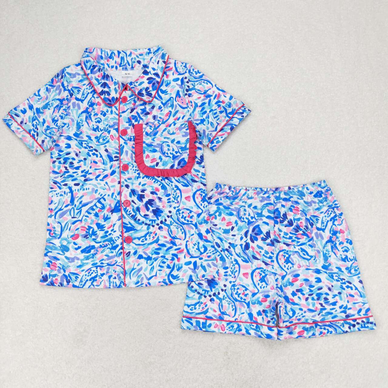 GSSO1097 Adult Purple Turtle Seaweed Print Summer Pajamas Woman Clothes Set
