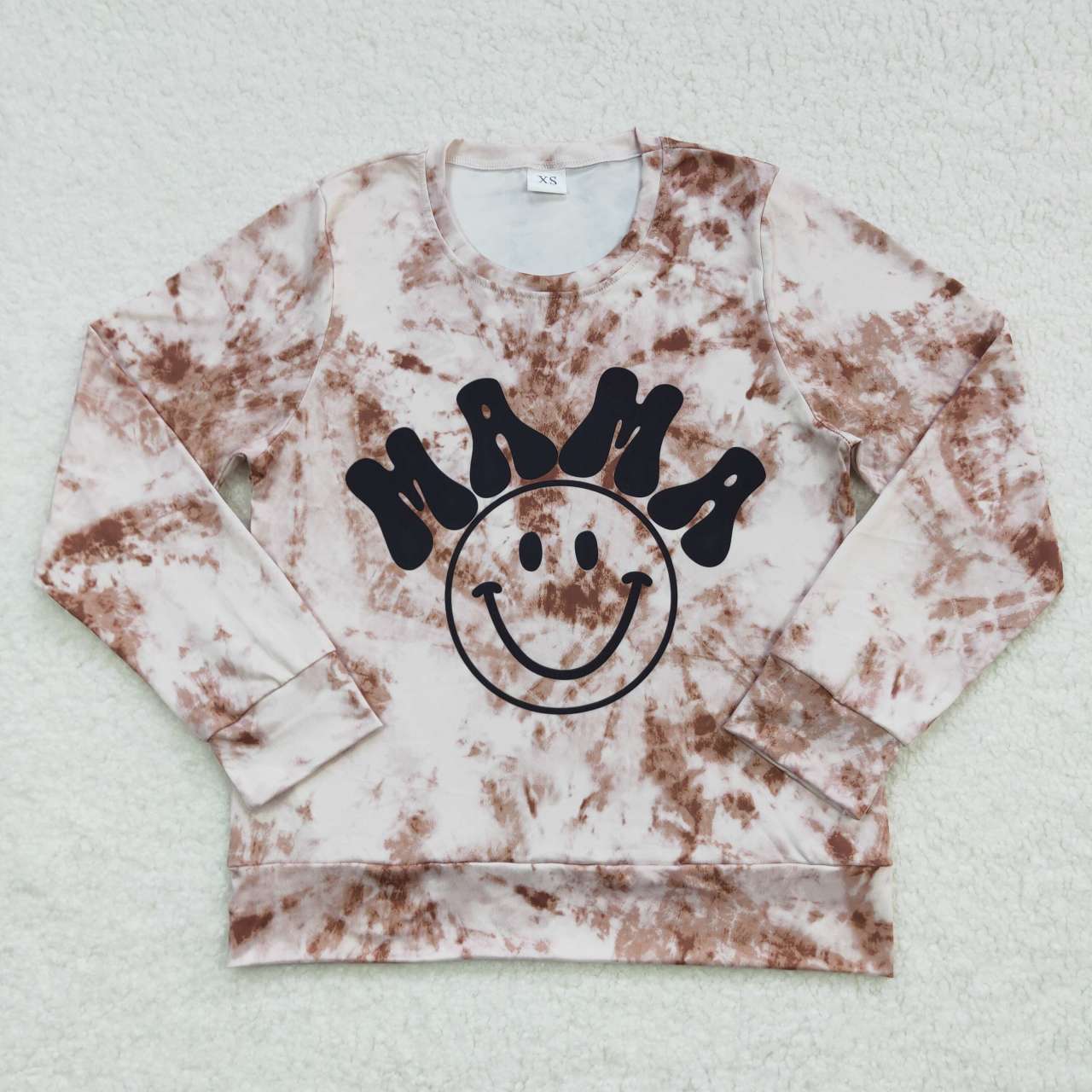 GT0280 Adult tie-dye MAMA smile print tee shirts top