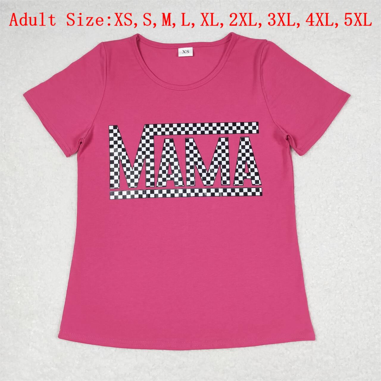 GT0574 Adult Hot Pink MAMA Vinyl Woman Summer Tee Shirts Top