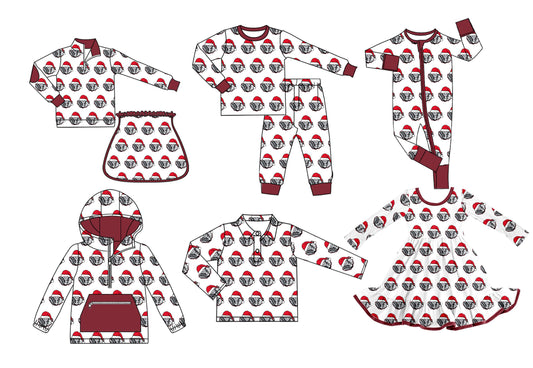 (Custom Design Preorder MOQ 5 Each Item)Team's Alabama Print Sibling Christmas Matching Clothes