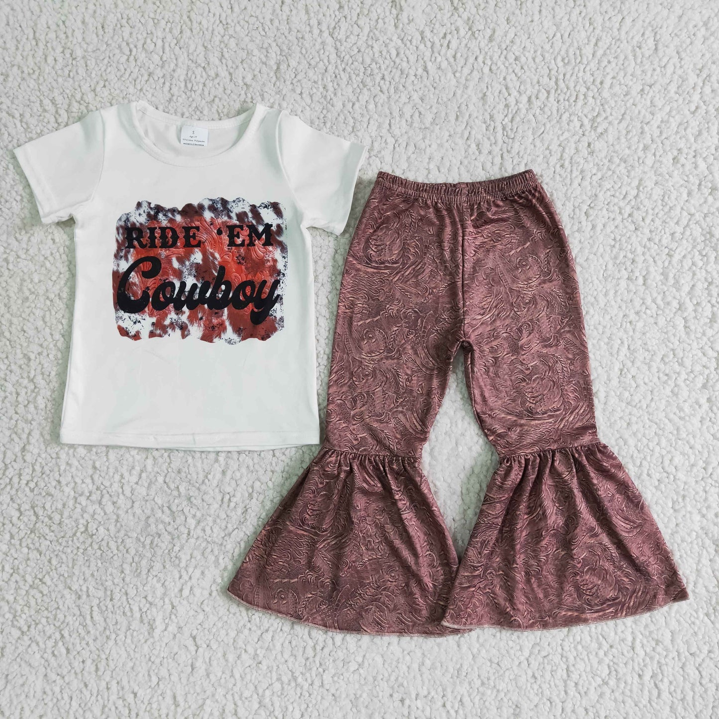 (Promotion) Short sleeve bell bottom pants outfits B15-28