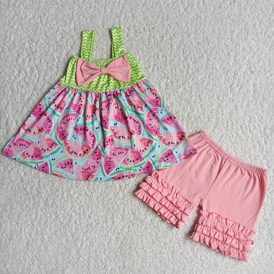 (Promotion)Girls summer watermelon outfits B3-3