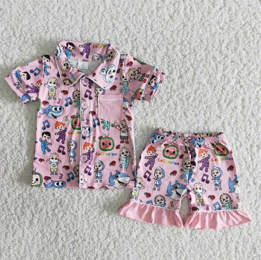 (Promotion)Girls' Summer cartoon pajamas  B4-14