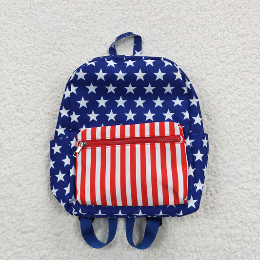 BA0053 Kids bag star and stripes print children 4th of July backpack
