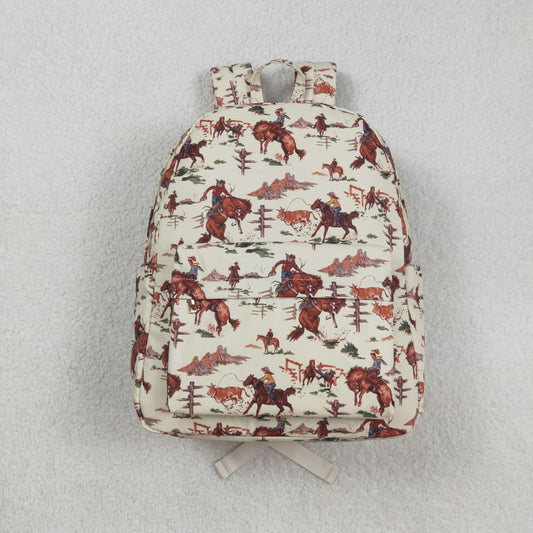 BA0059 Kids bag cowboy western print backpack