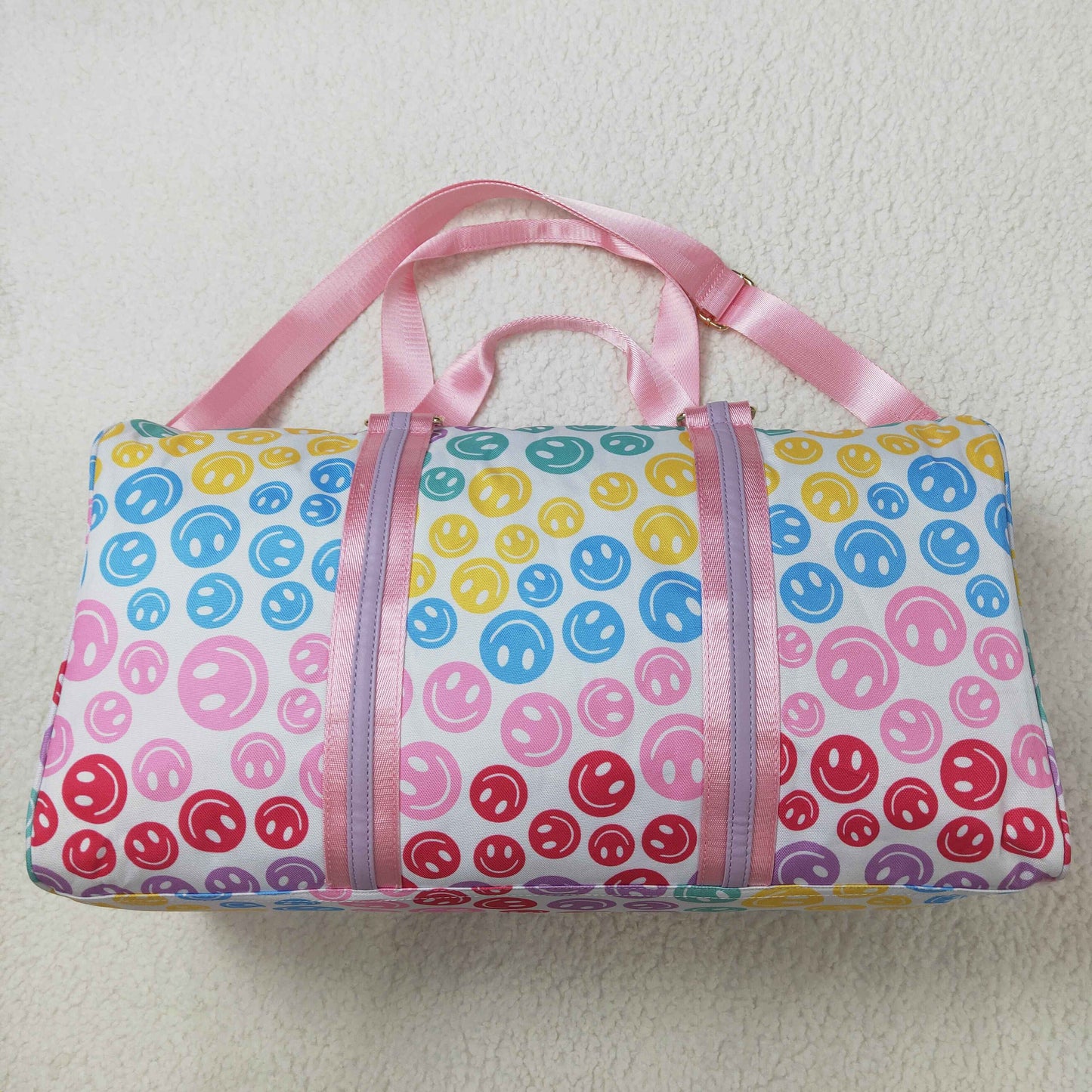 BA0068 Colorful smiling face print gym bag Overnight Bags