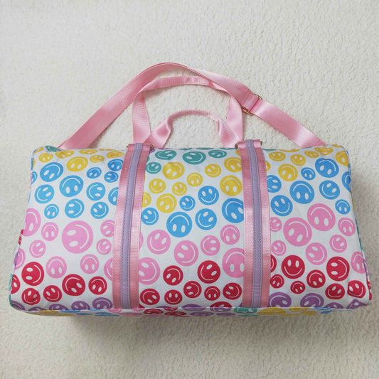 BA0068 Colorful smiling face print gym bag Overnight Bags