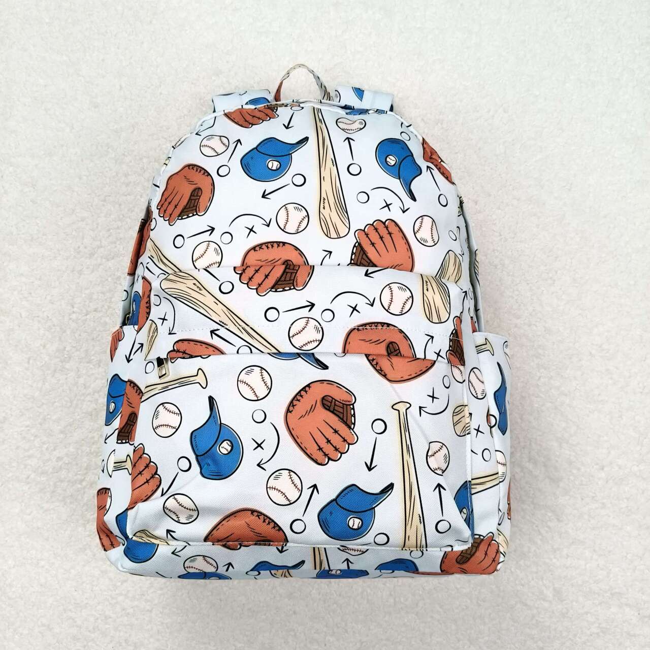 BA0075 Kids bag baseball print backpack