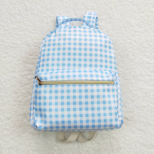 BA0087 Kids Bag Blue Checkered Backpack
