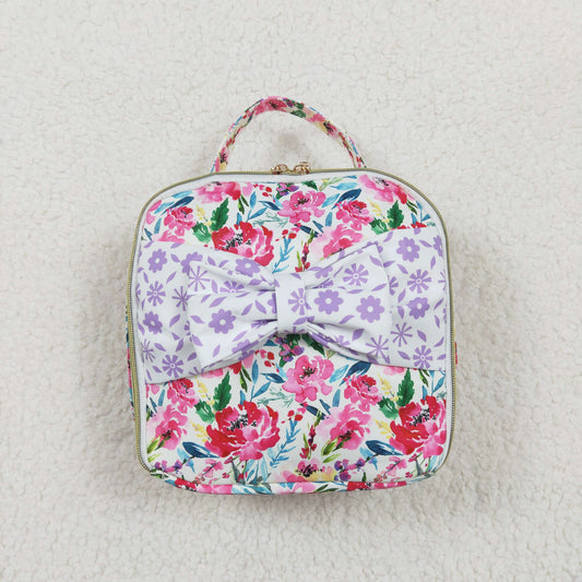 BA0102 Girls purple flowers lunch picnic thermal bags