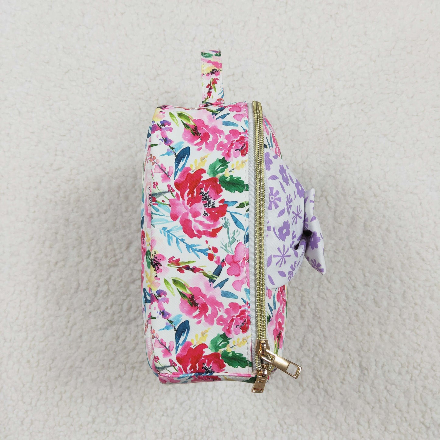 BA0102 Girls purple flowers lunch picnic thermal bags