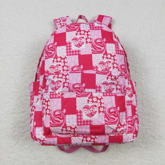 BA0114 Girls Bag Pink BA Heart Print Backpack
