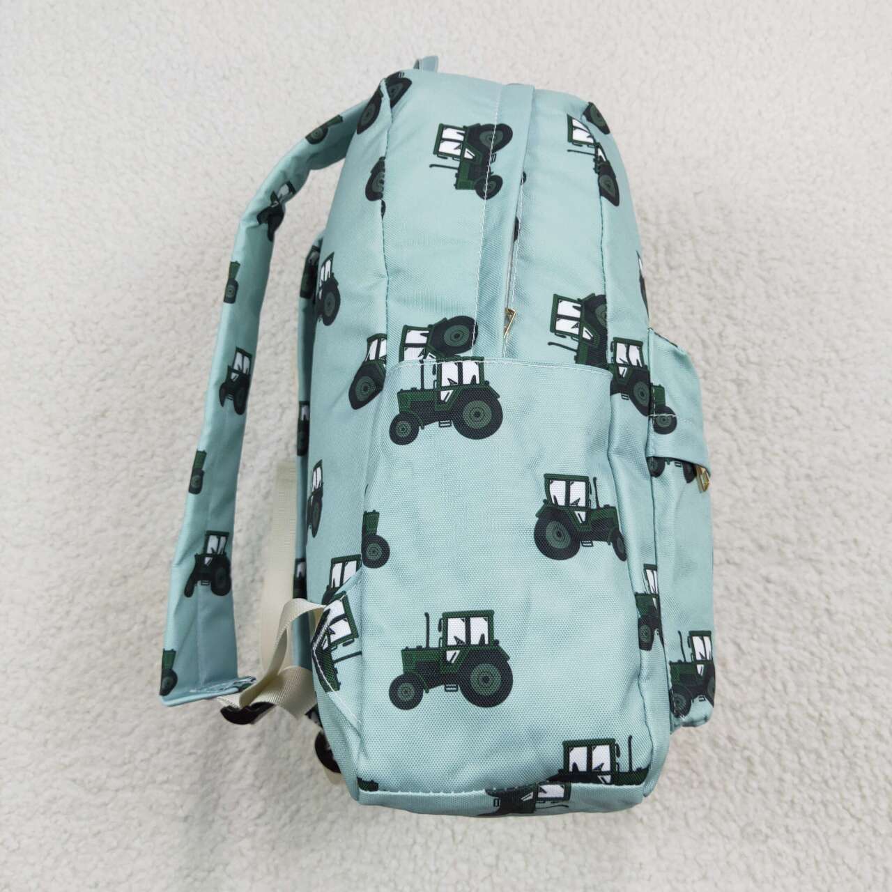 USA-Shop BA0121 Kids bag grey tractors print backpack