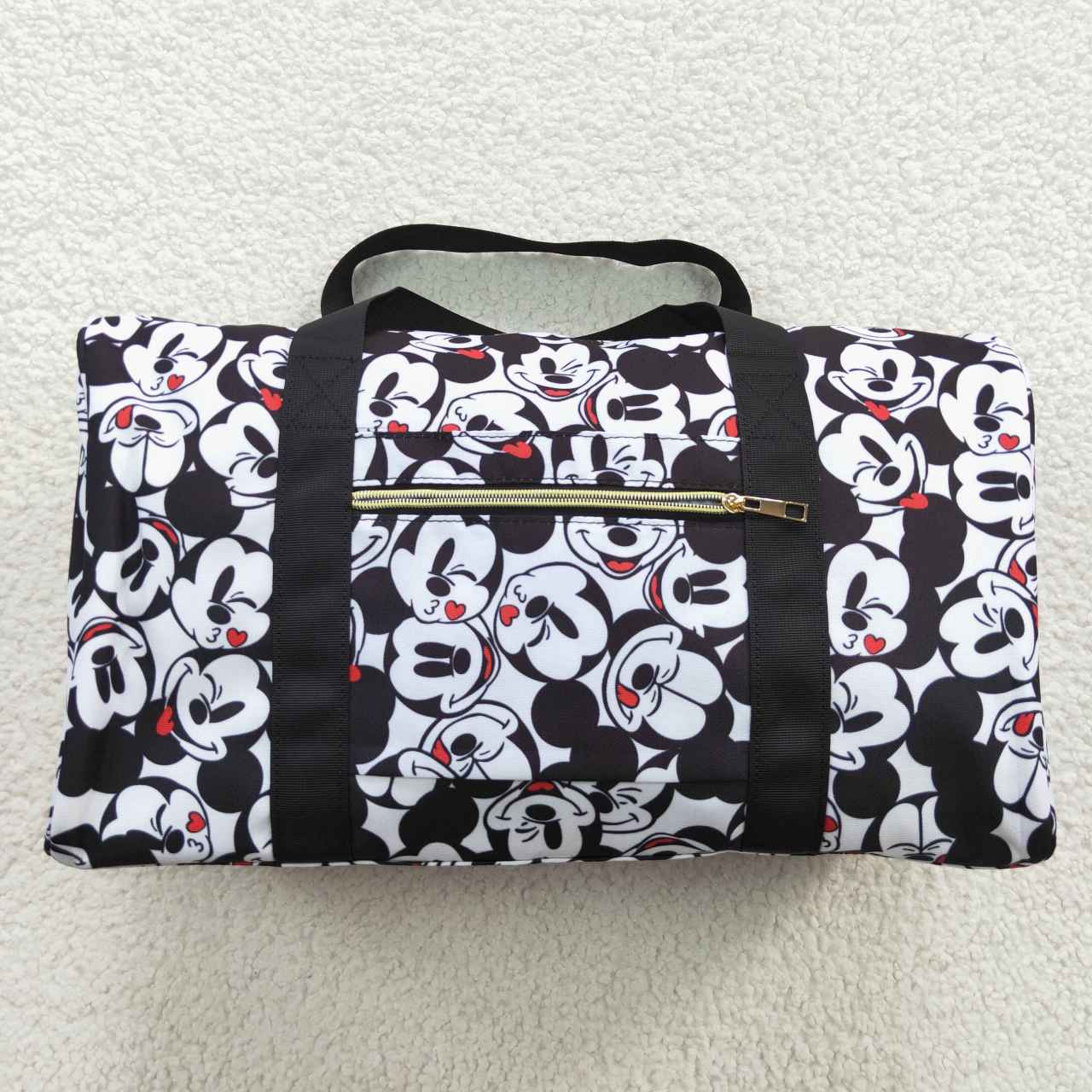 BA0132 Black cartoon mouse print gym bag Overnight Bags
