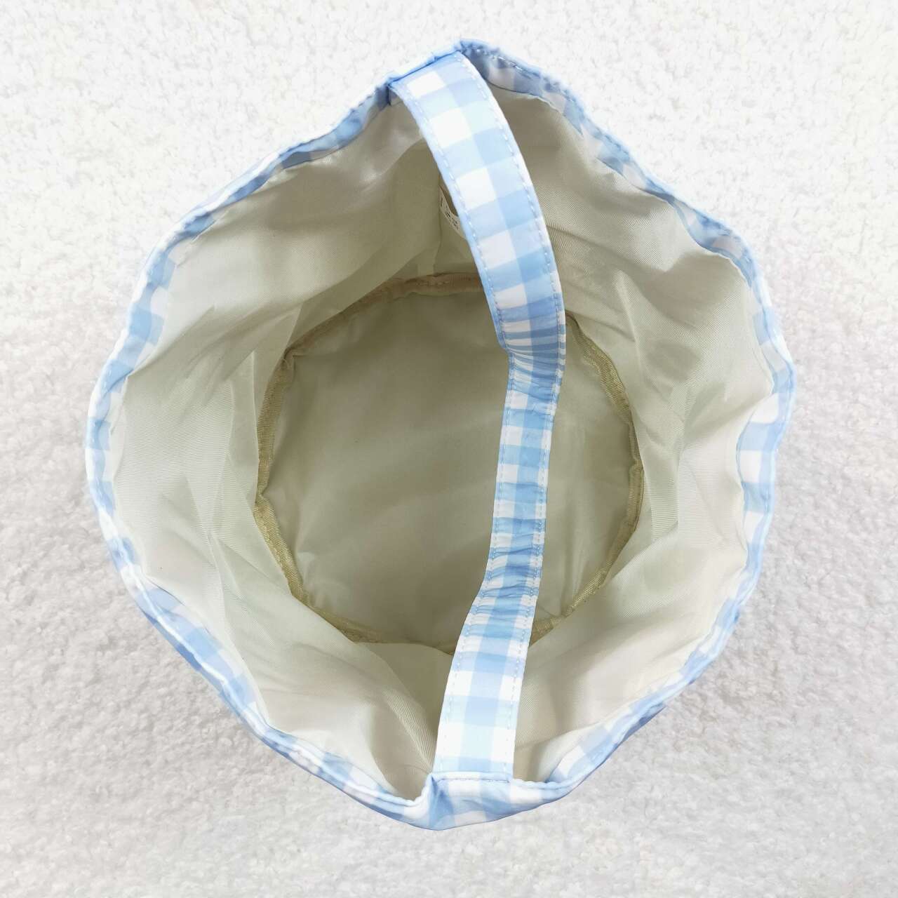 BA0161 Blue Plaid Colorful Bunny Easter Bag