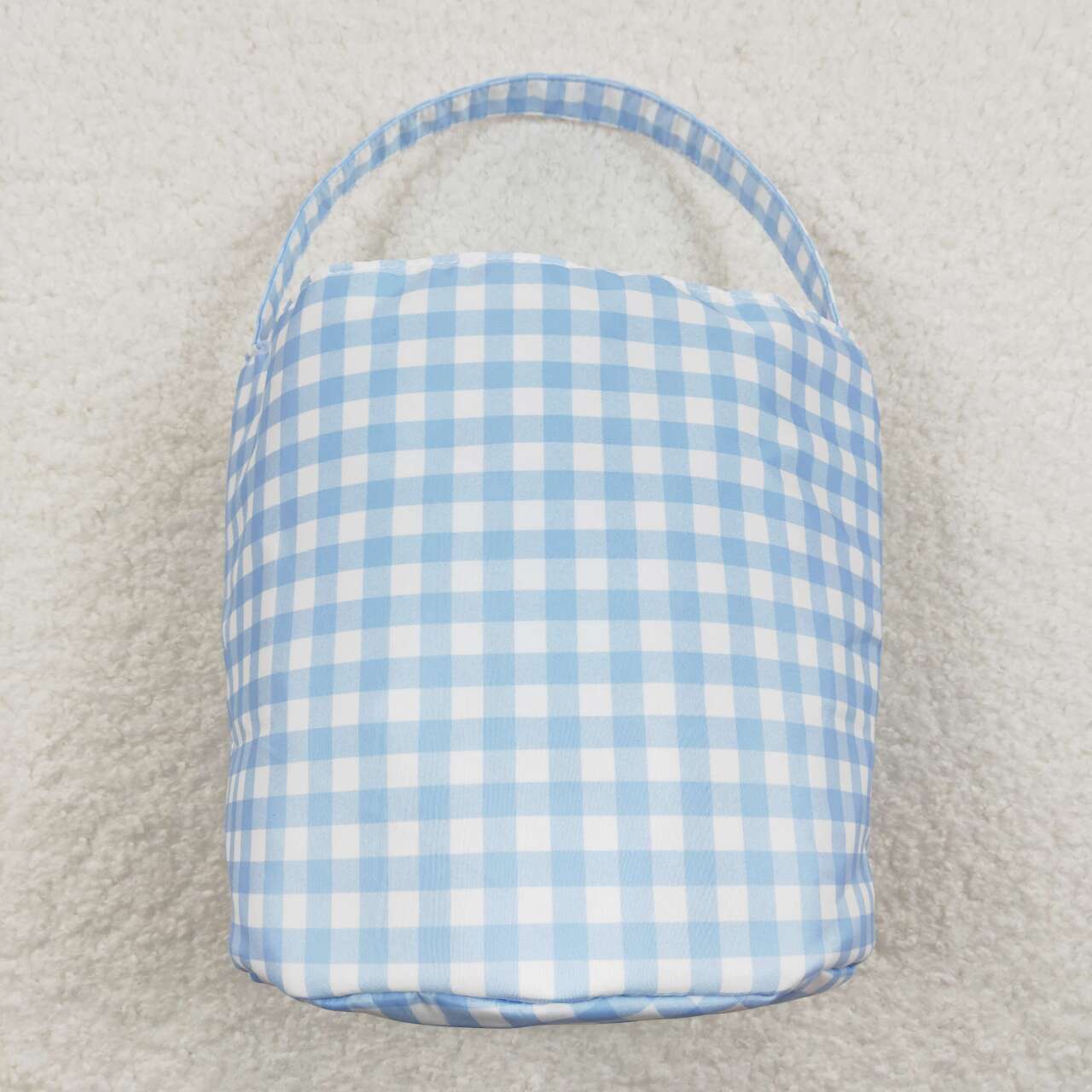 BA0161 Blue Plaid Colorful Bunny Easter Bag