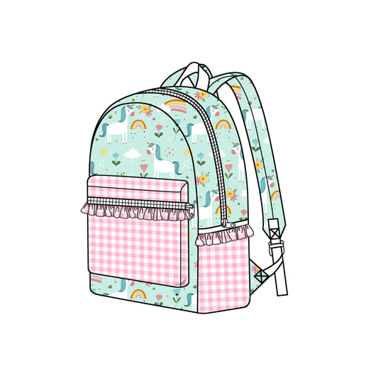 (Pre-order) BA0166 Unicorn Flowers Print Girls Backpack