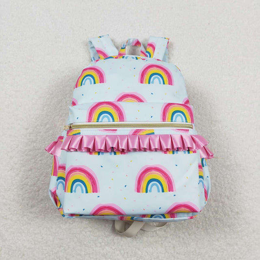 USA-Shop BA0167 Rainbow Print Girls Ruffle Backpack