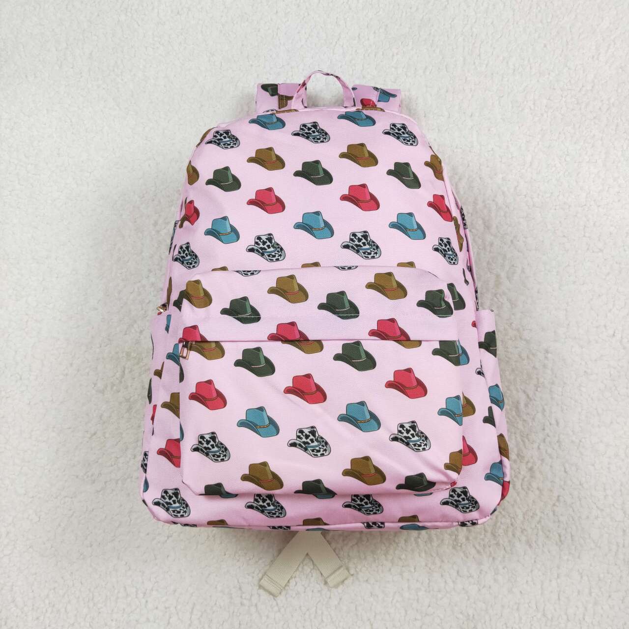 USA-Shop BA0181 Pink Cowboy Hat Print Girls Backpack Western Bags