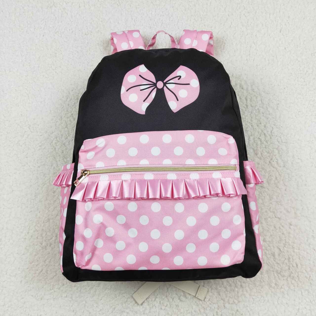 BA0183 Pink Dots Print Girls Backpack