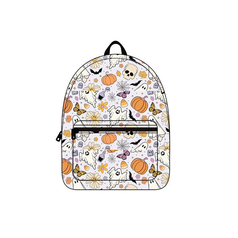 (Pre-order) BA0207 Flowers Pumpkin Candy Print Kids Halloween Backpack