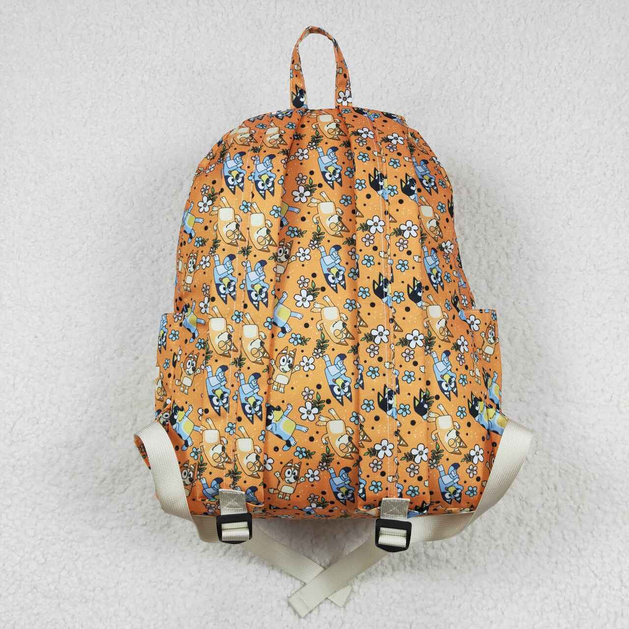 BA0213  Cartoon Dog Flowers Orange Print Girls Backpack