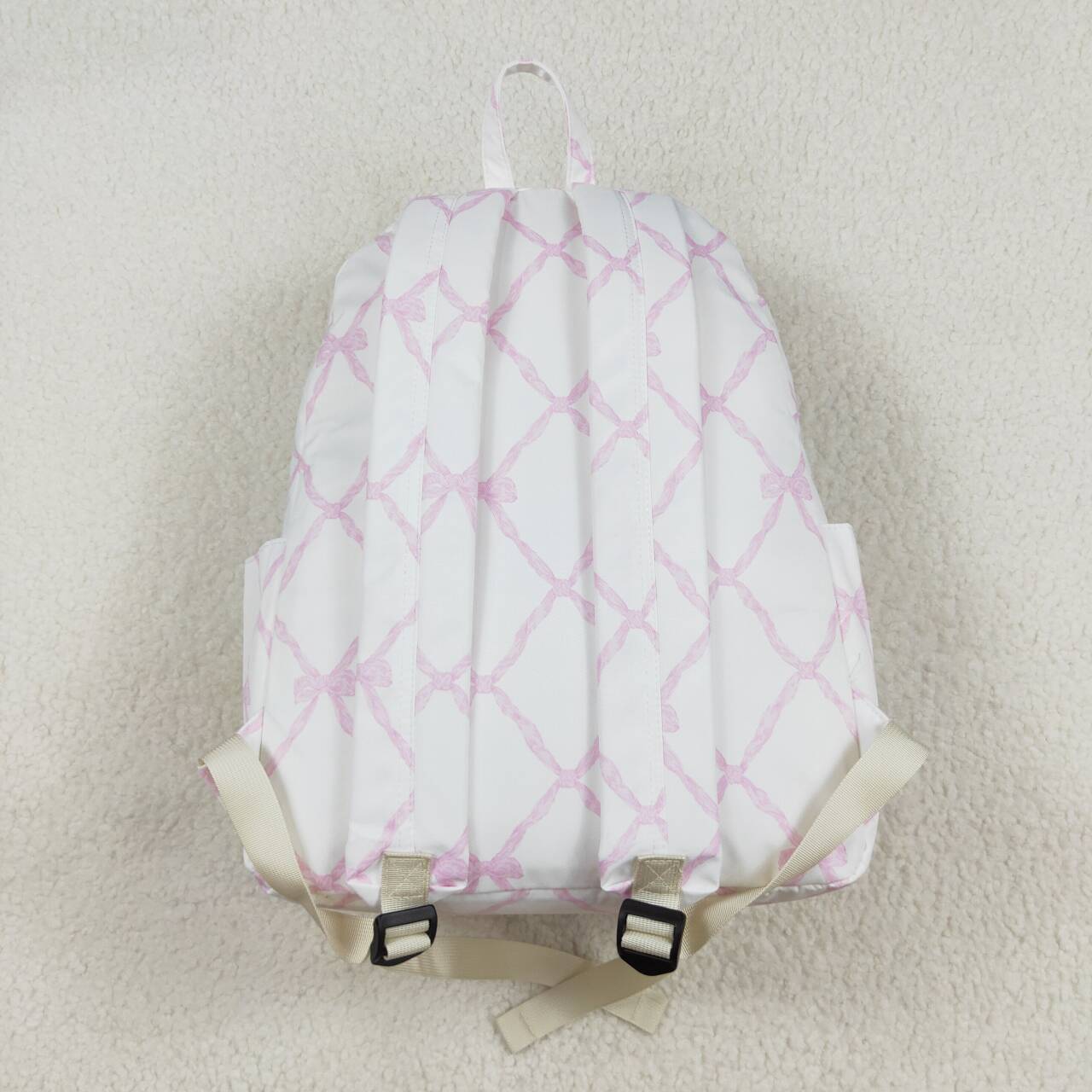 BA0225 Pink Bows Print Backpack Girls Bags