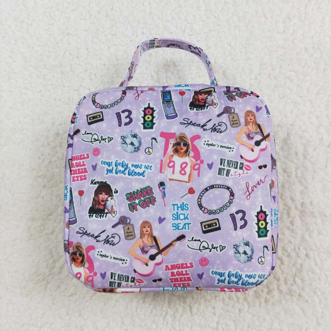 BA0229 Purple Singer Swiftie Print Lunch Boxes Picnic Thermal Bags