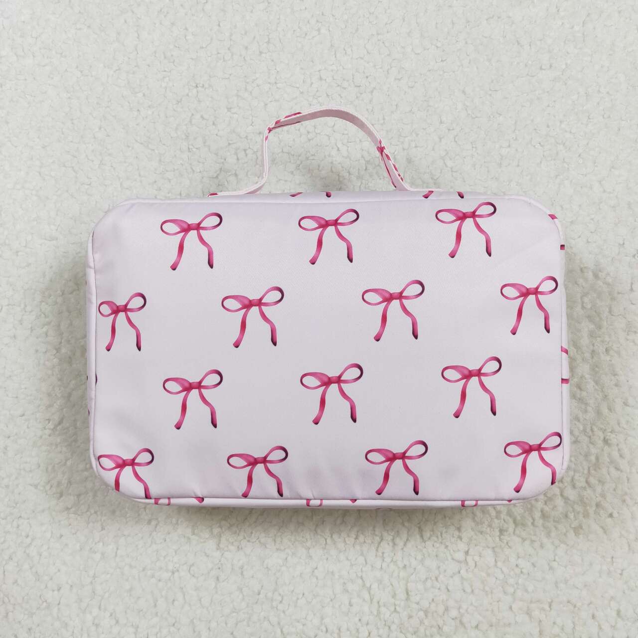 BA0234 Pink Bows Print Lunch Boxes Picnic Thermal Bags