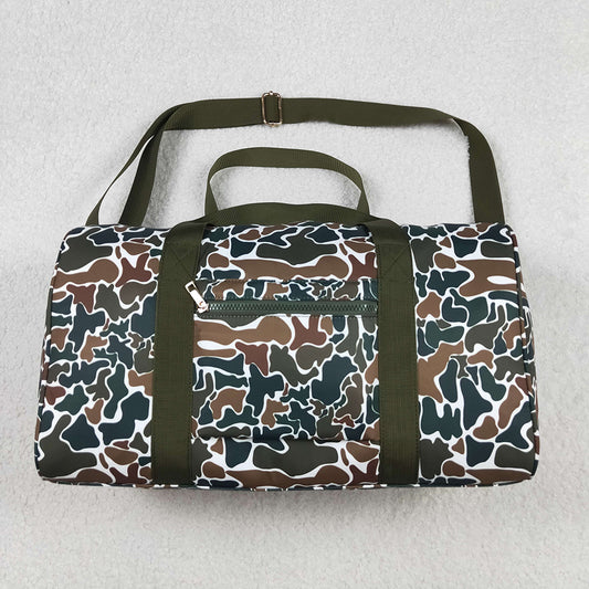 BA0264 Brown Camo Print Gym Bag Overnight Bags