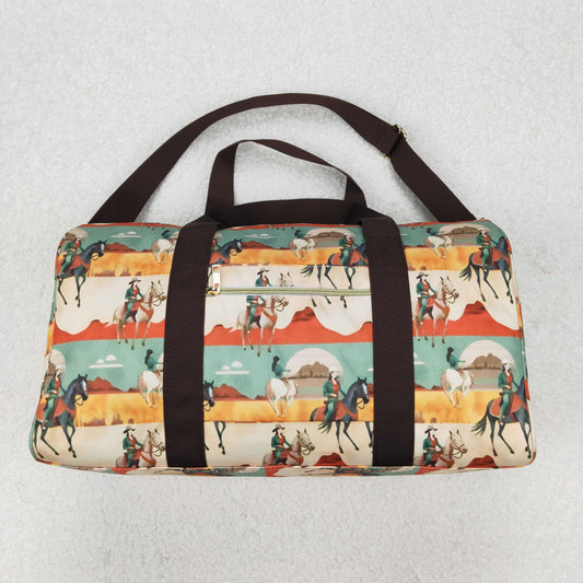 BA0265 Cowgirl Print Western Gym Bag Overnight Bags