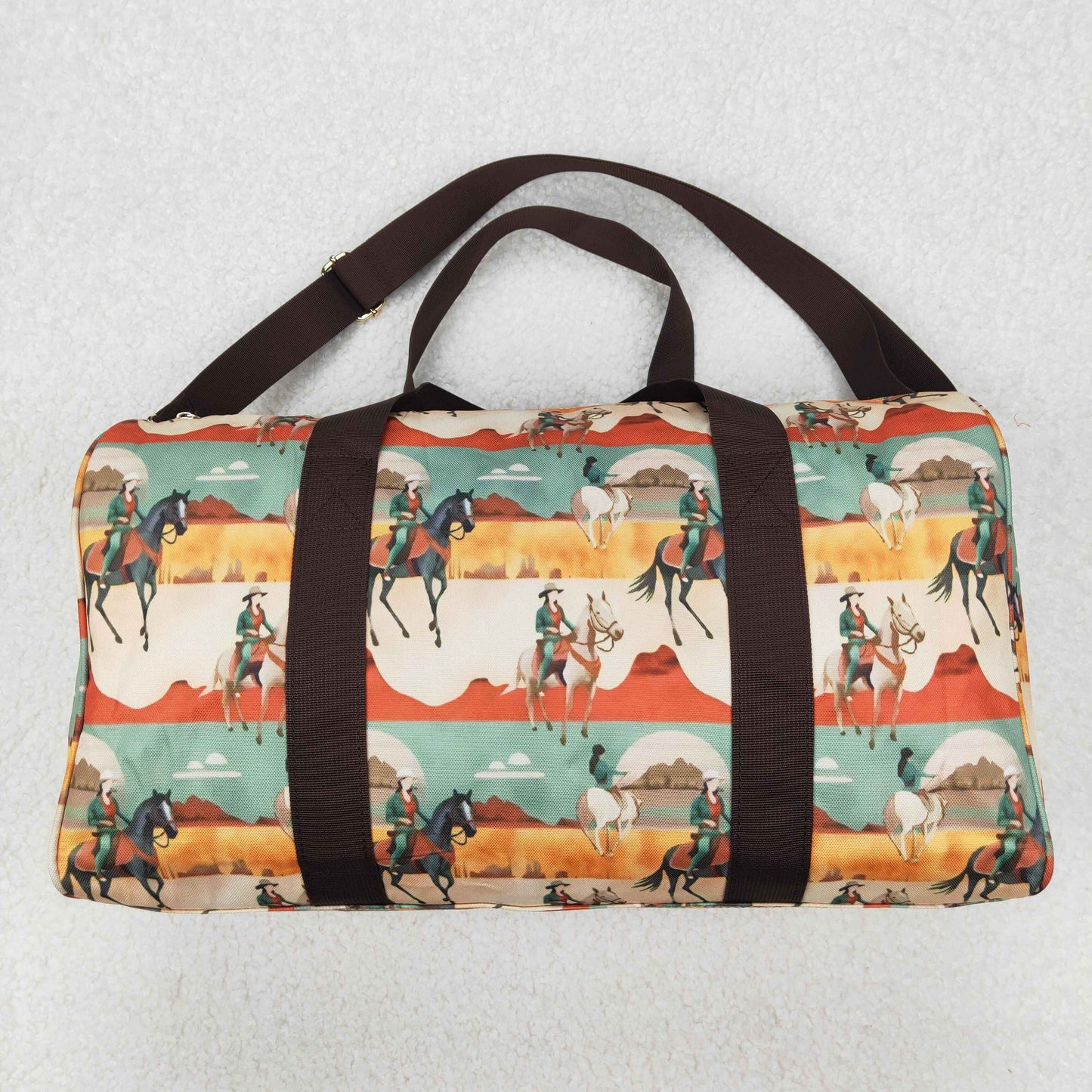 BA0265 Cowgirl Print Western Gym Bag Overnight Bags