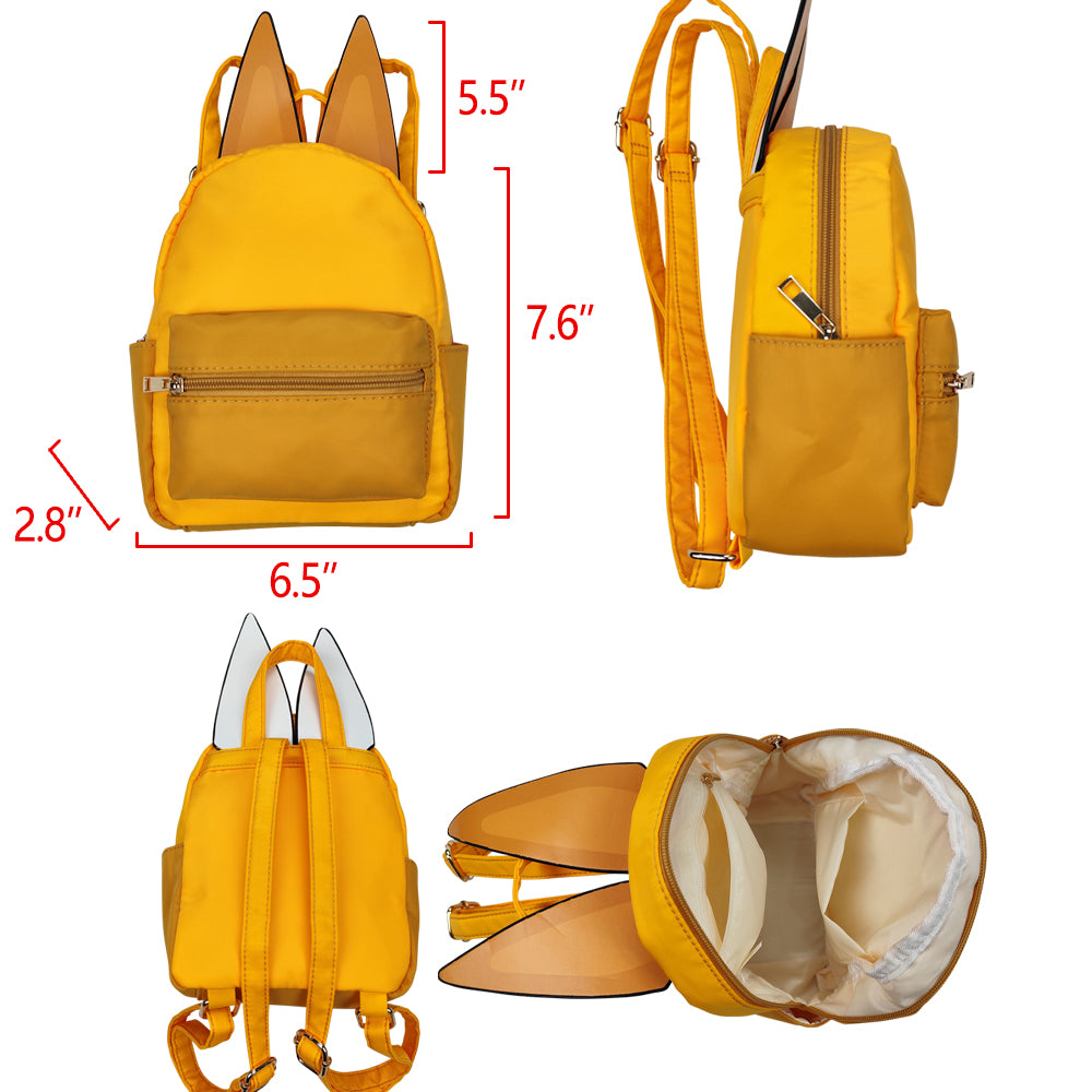 BA0282 Cartoon Dog Orange Print Backpack Back to School Kids Bags