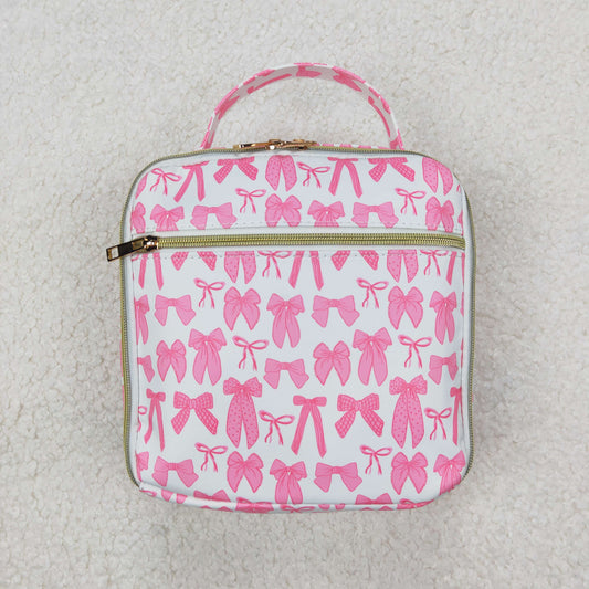 USA-Shop BA0284 Pink Bows Print Lunch Boxes Picnic Thermal Bags