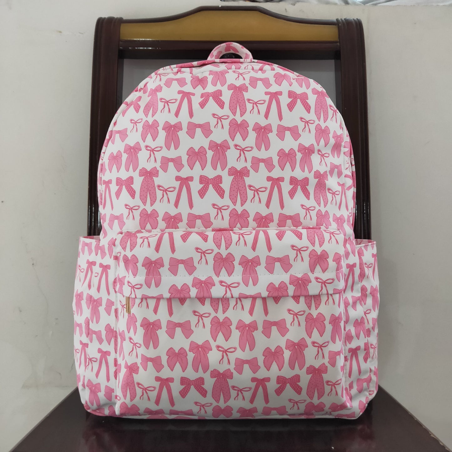 USA-Shop BA0285 Pink Bows Print Backpack Back to School Girls Bags