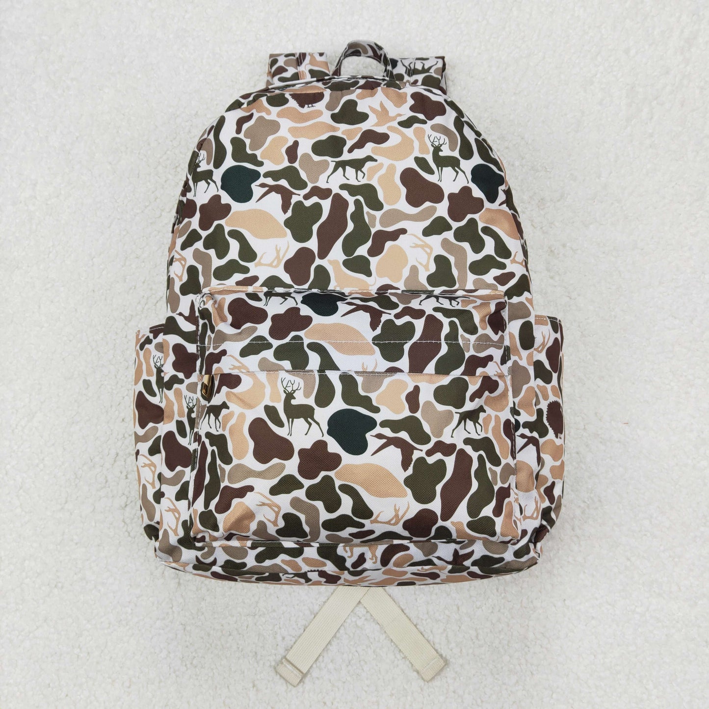 BA0288 Brown Camo Print Backpack Back to School Kids Bags