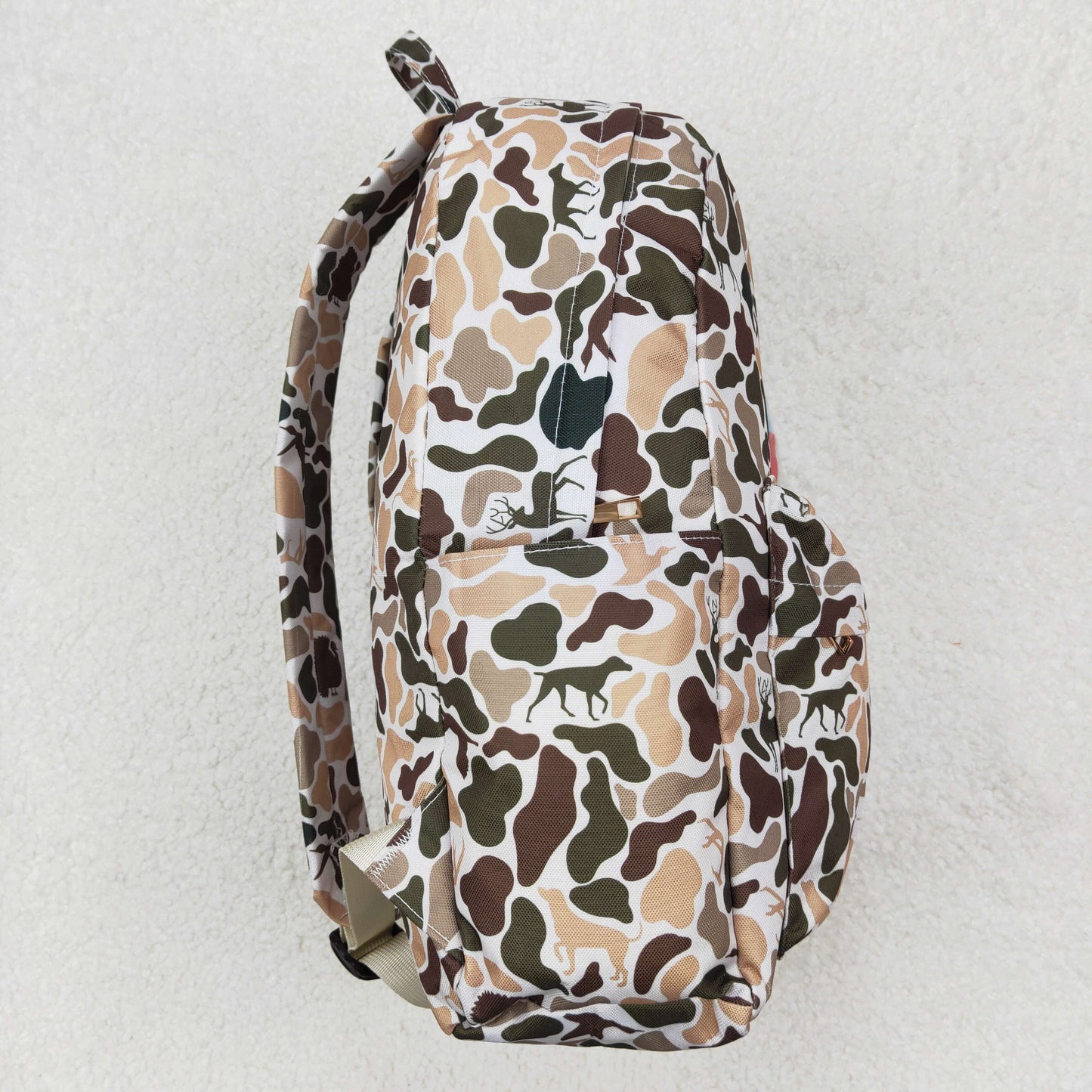 Dog Duck Camo Print Kids Go to School Bags Backpack Lunch Boxes Overnight Bags Basket