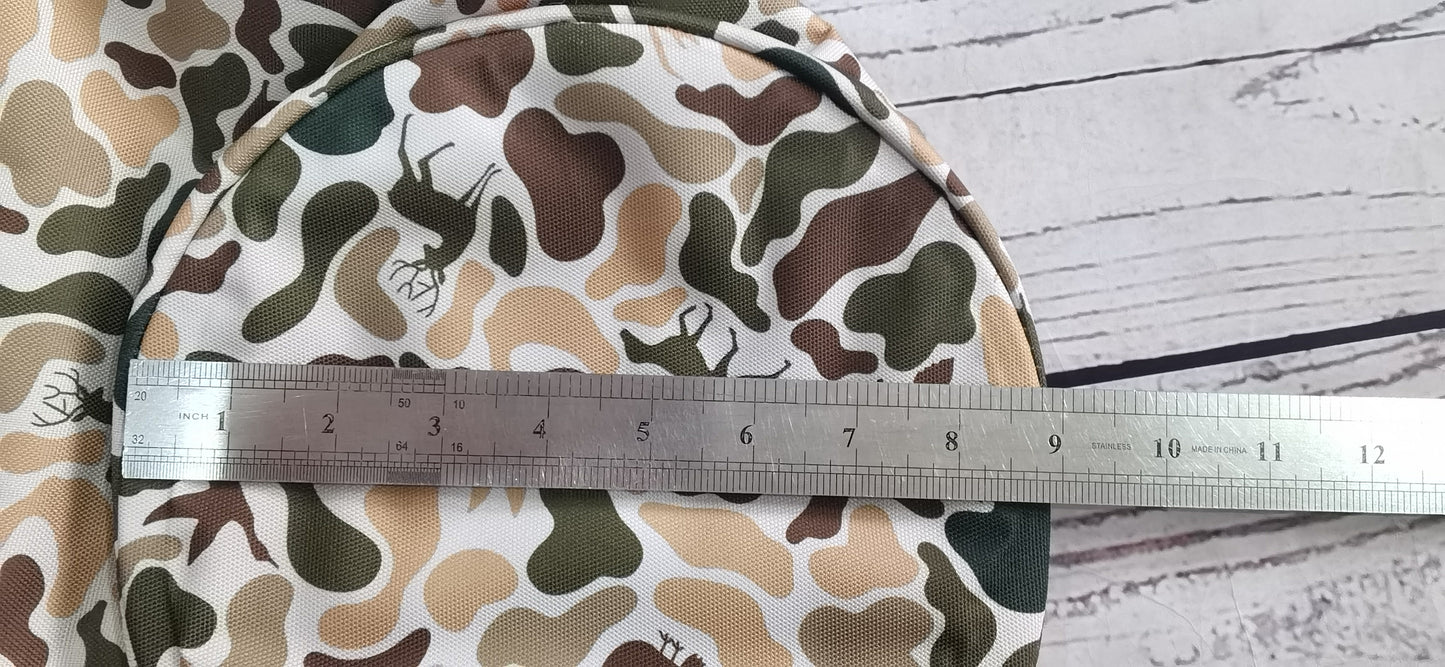 BA0289 Brown Camo Print Basket Easter Bag