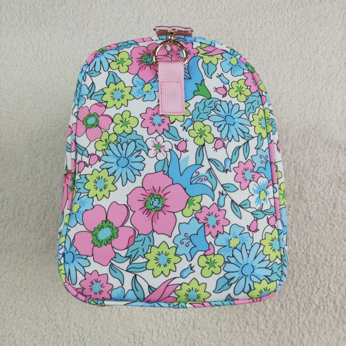 BA0291 Colorful Flowers Print Ruffle Gym Bag Overnight Bags