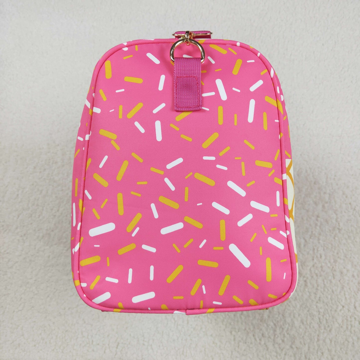 BA0298 Sprinkles Pink Print Gym Bag Overnight Bags