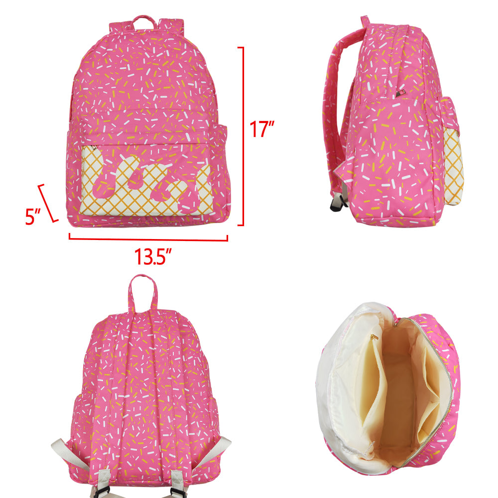 9 Styles Sprinkles Print Kids Go to School Bags Backpack Lunch Boxes Overnight Bags