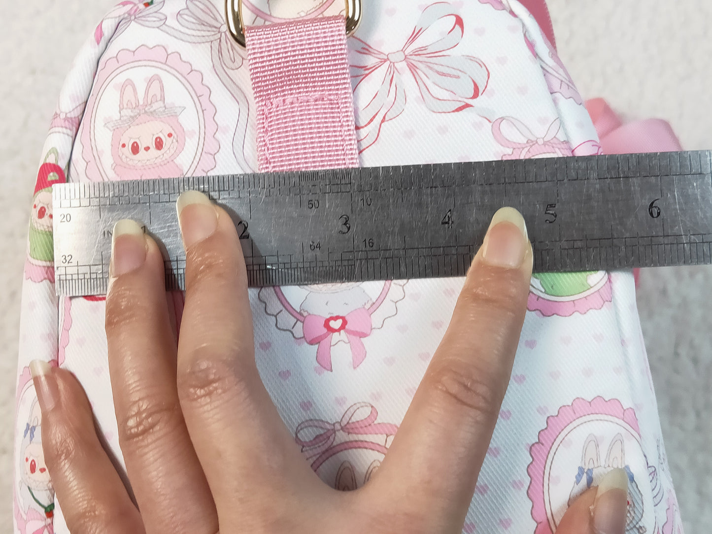 BA0301 Cartoon Bunny Bows Pink Print Girls Gym Bag Overnight Bags