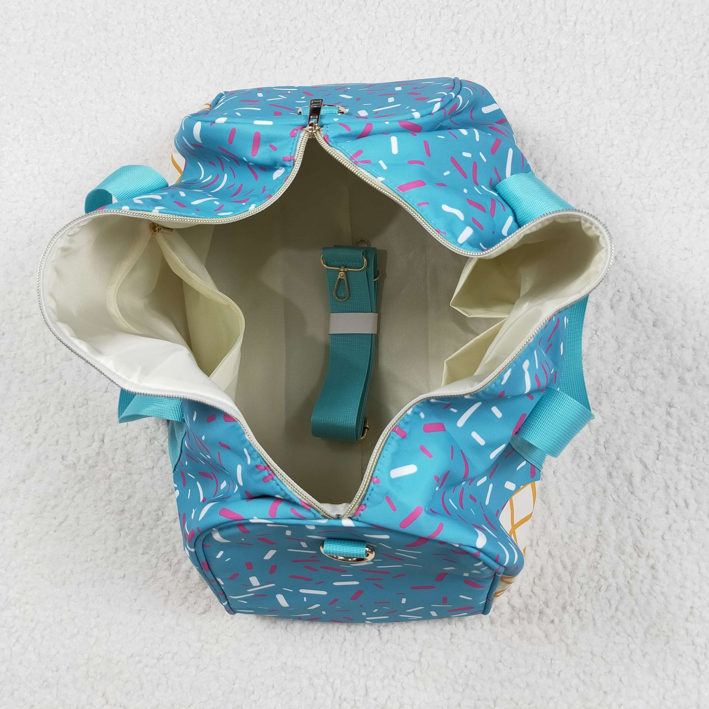BA0304  Sprinkles Blue Print Gym Bag Overnight Bags