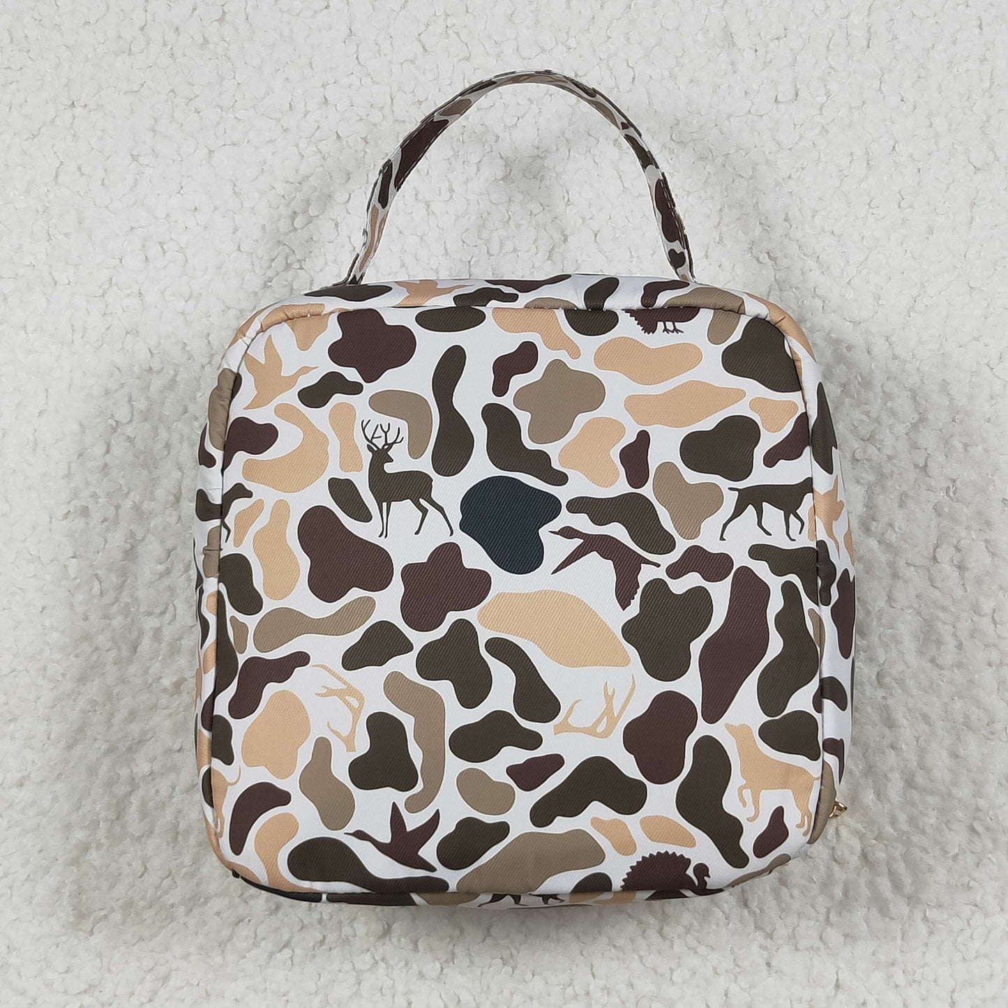 BA0305 Dog Duck Camo Print Lunch Boxes Picnic Hunting Thermal Bags