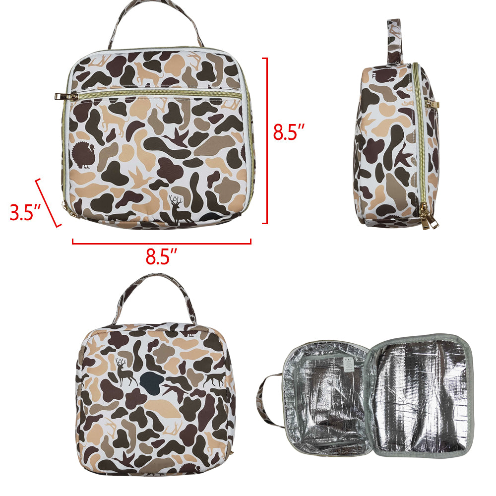 BA0305 Dog Duck Camo Print Lunch Boxes Picnic Hunting Thermal Bags