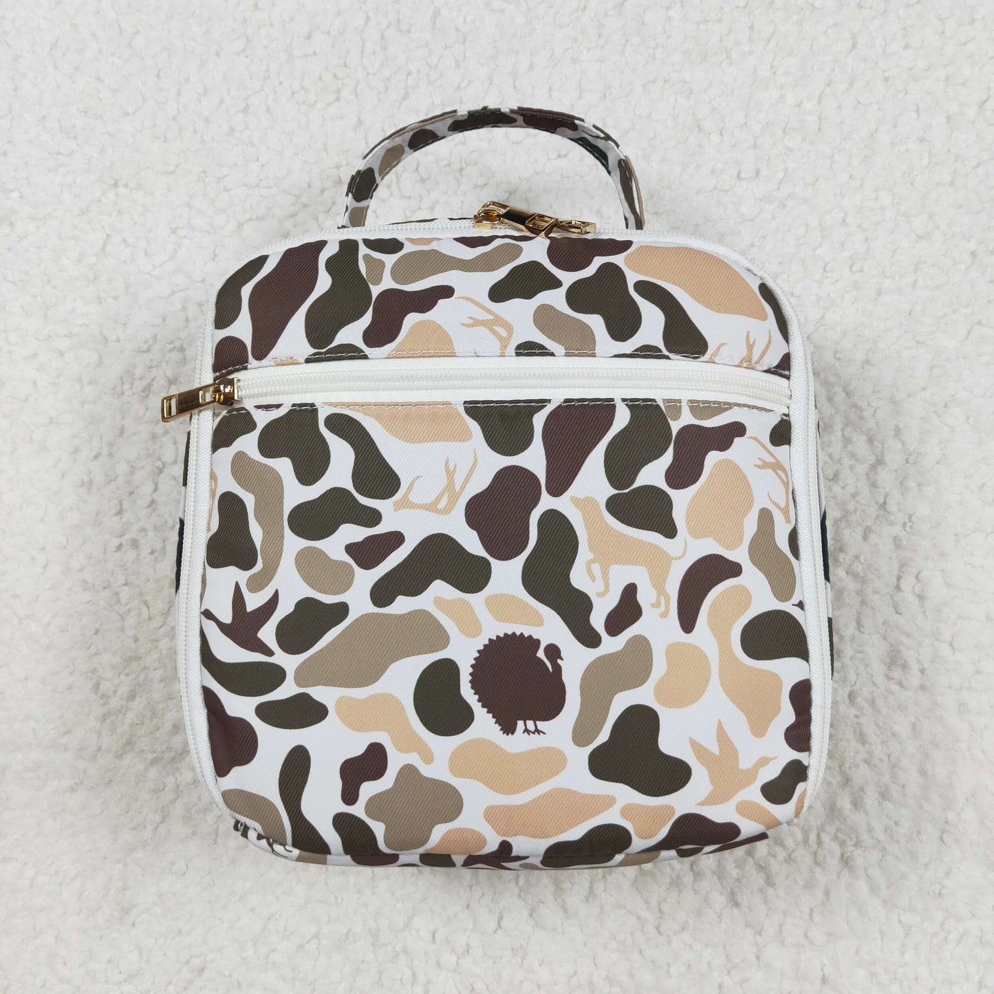 BA0305 Dog Duck Camo Print Lunch Boxes Picnic Hunting Thermal Bags