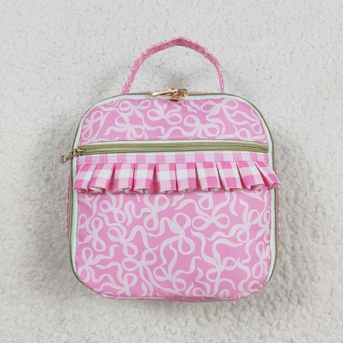USA-Shop BA0310 Pink Bows Print Lunch Boxes Picnic Thermal Bags
